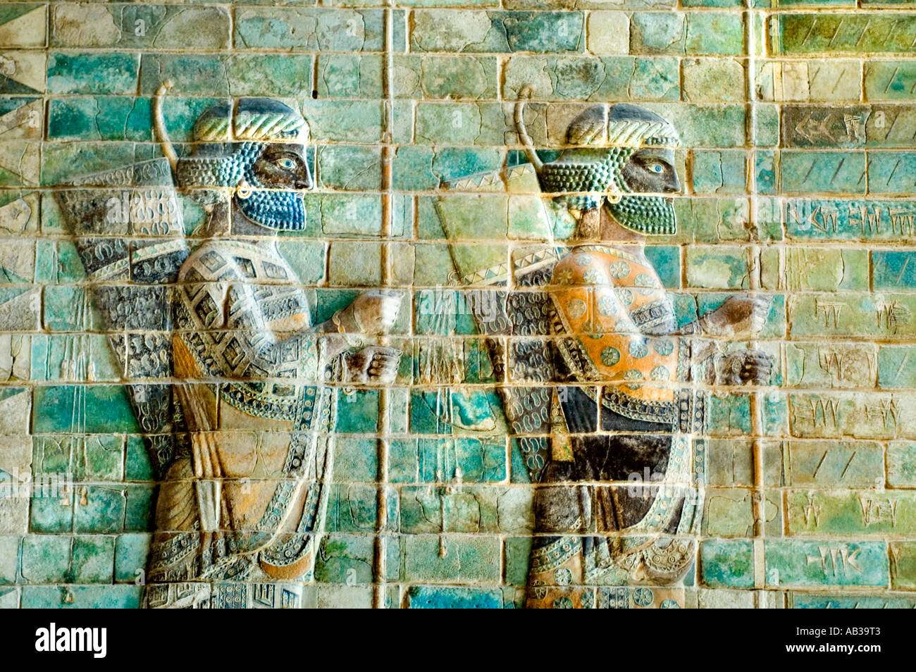 Persian Archers Dressed in Richly Decorative Attire Excavated from the Palace of Darius (510 BC), Susa, Iran.