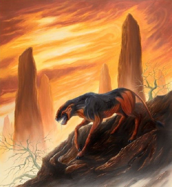 Crocotta được miêu tả có hình dáng giống chó lai sói hoặc sư tử lai sói